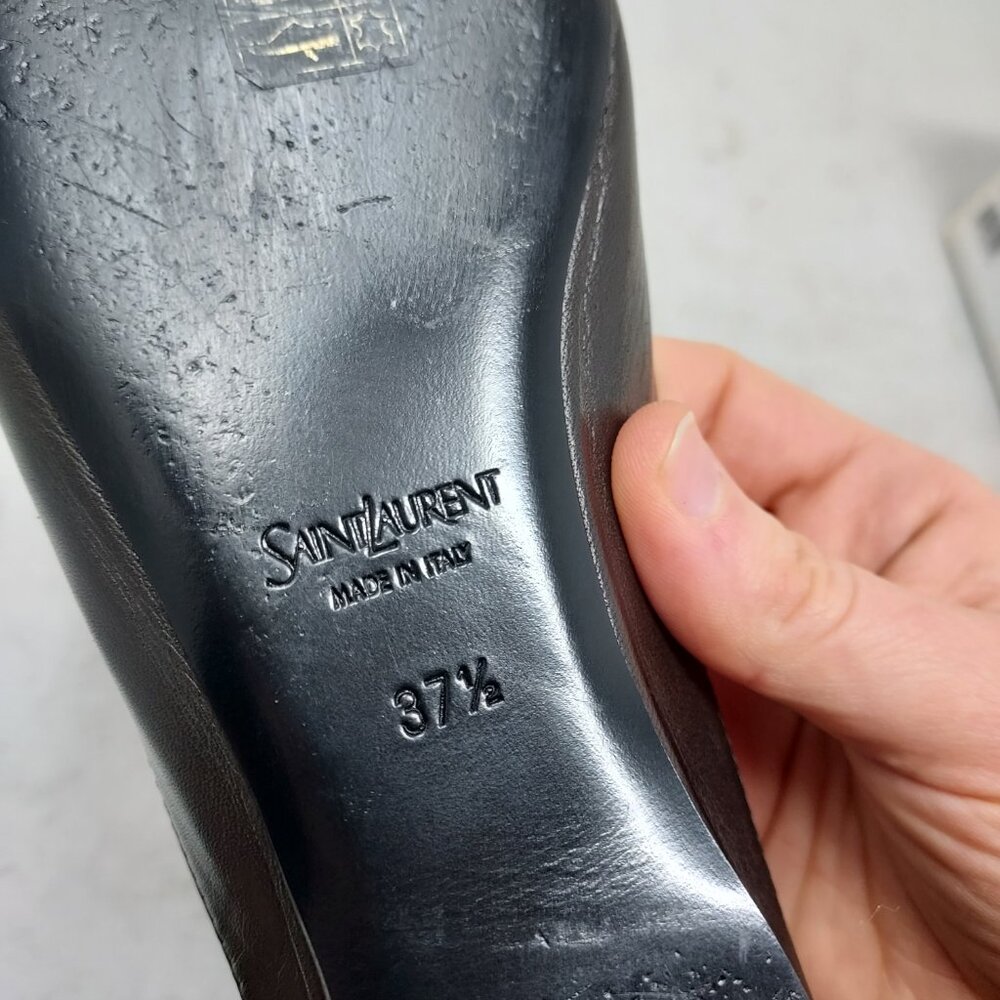 Saint Laurent YSL Black Womens Leather Lido Slip-on Shoe - Picture 5 of 11